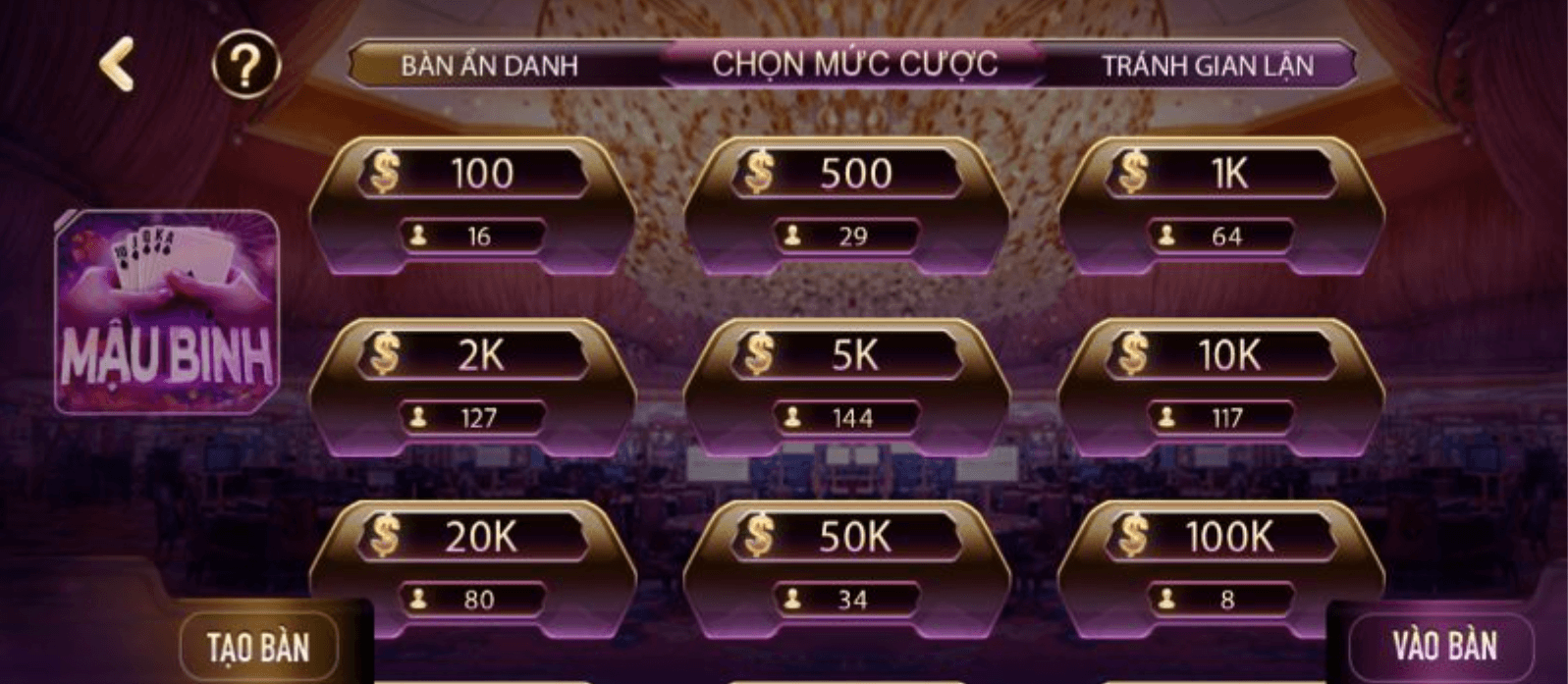 Game bài Gemwin: Mậu binh